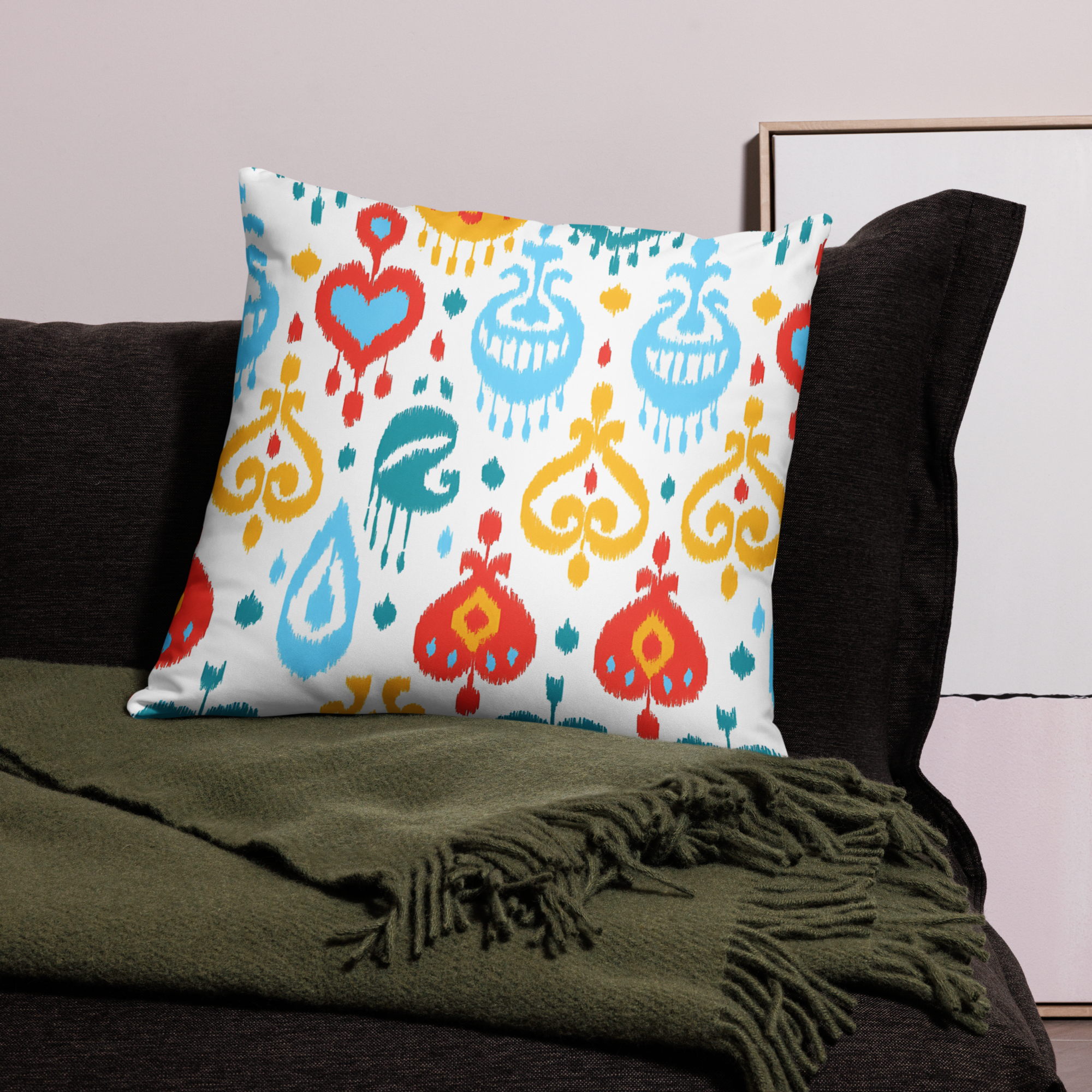 Colorful Ikat Pillow